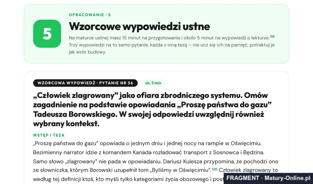 Fragment strony 16 opracowania „Proszę państwa do gazu”: wzorcowe wypowiedzi ustne