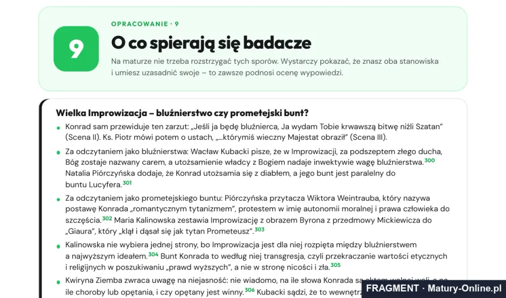 Fragment strony 45 opracowania „Dziady cz. III”: o co spierają się badacze