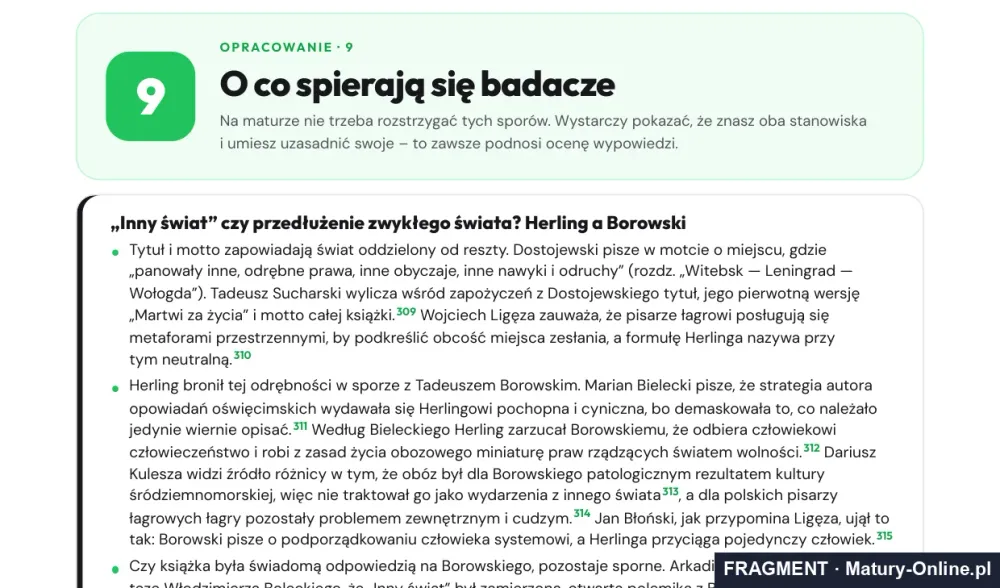 Fragment strony 43 opracowania „Inny świat”: o co spierają się badacze