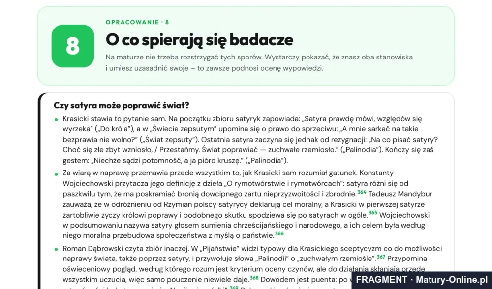 Fragment strony 41 opracowania „Satyry”: o co spierają się badacze