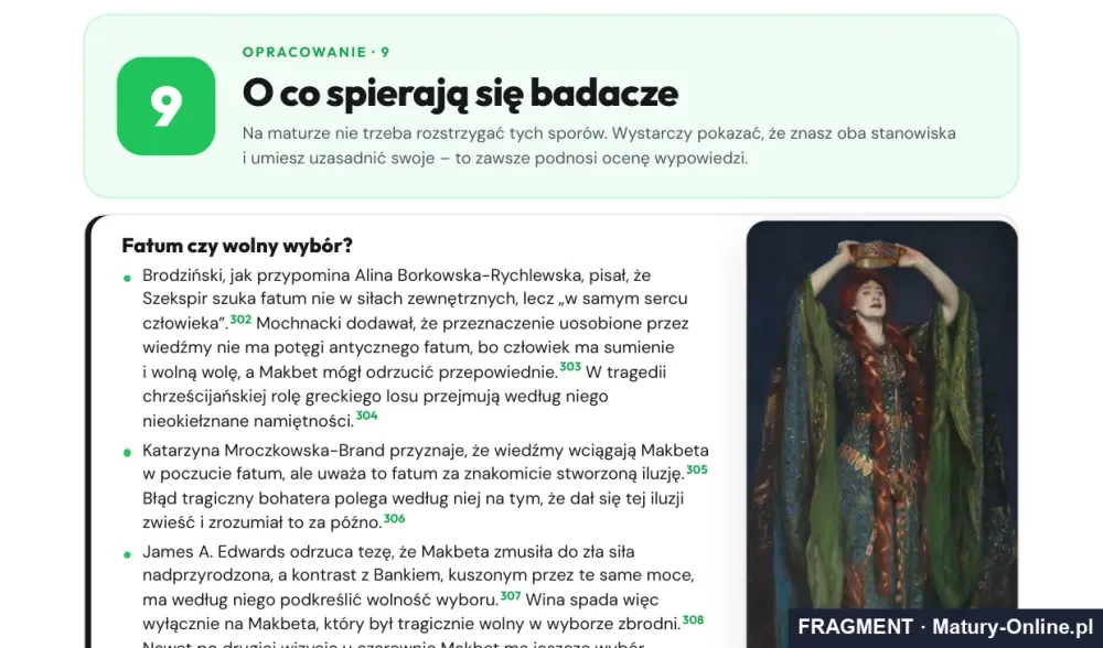 Fragment strony 44 opracowania „Makbet”: o co spierają się badacze