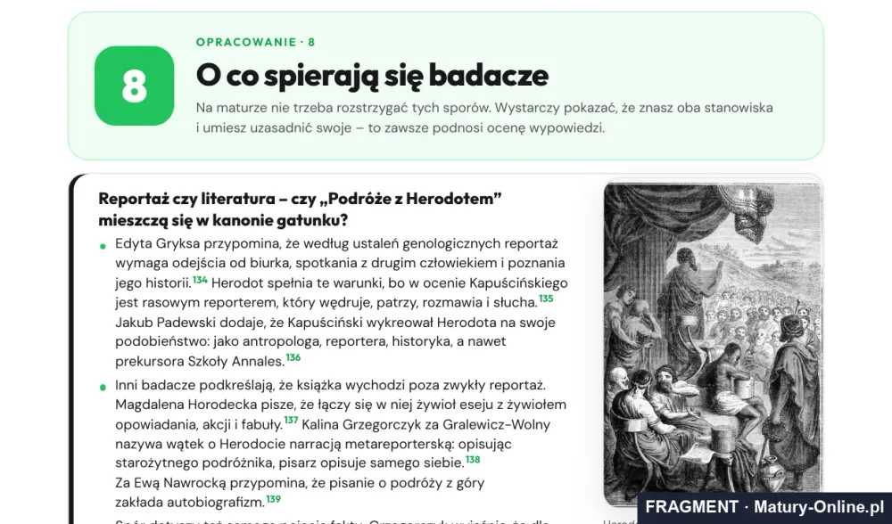 Fragment strony 28 opracowania „Podróże z Herodotem”: o co spierają się badacze