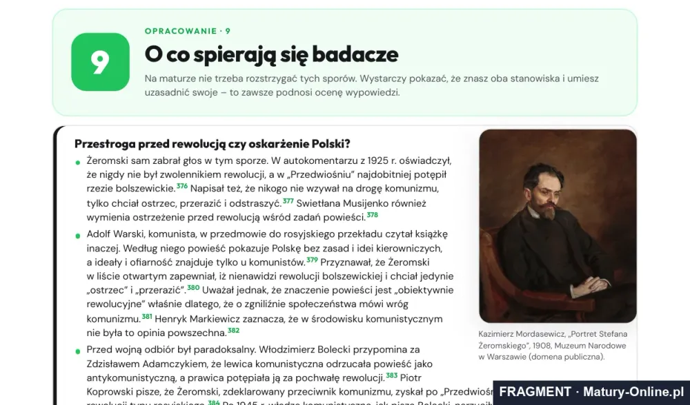 Fragment strony 61 opracowania „Przedwiośnie”: o co spierają się badacze