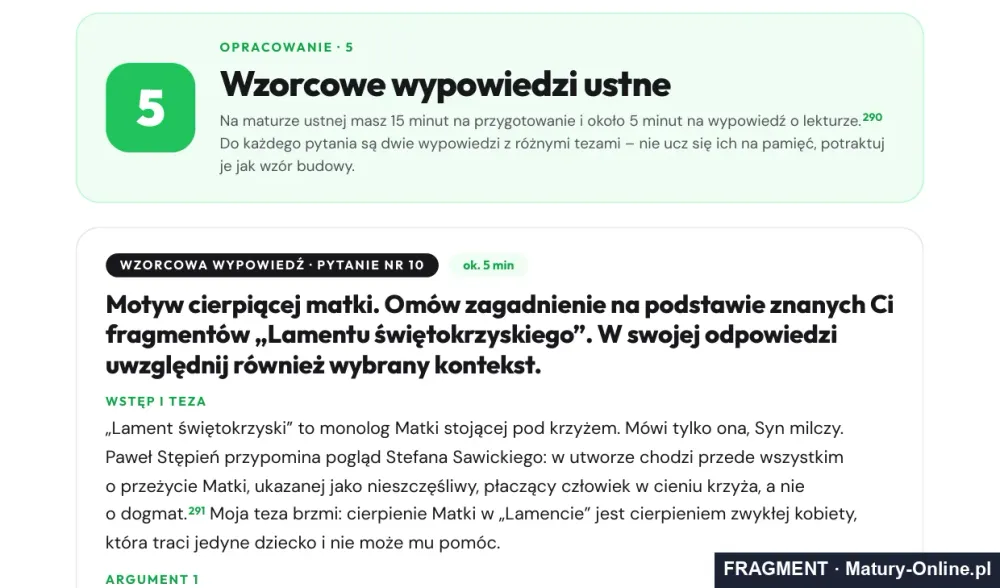 Fragment strony 23 opracowania Średniowiecze: wzorcowe wypowiedzi ustne