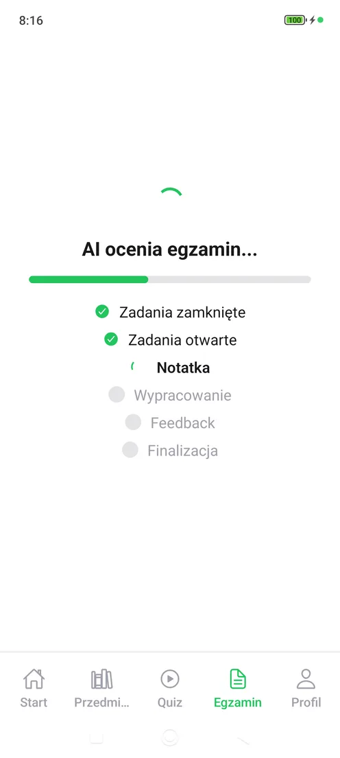 Ocenianie arkusza przez AI — zadania zamknięte, otwarte, notatka i wypracowanie