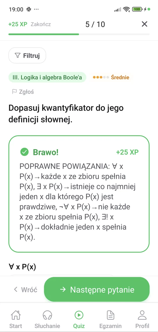 Quiz z informatyki w aplikacji Matury Online — pytanie i wyjaśnienie po odpowiedzi